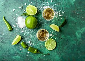 Tequila and limes