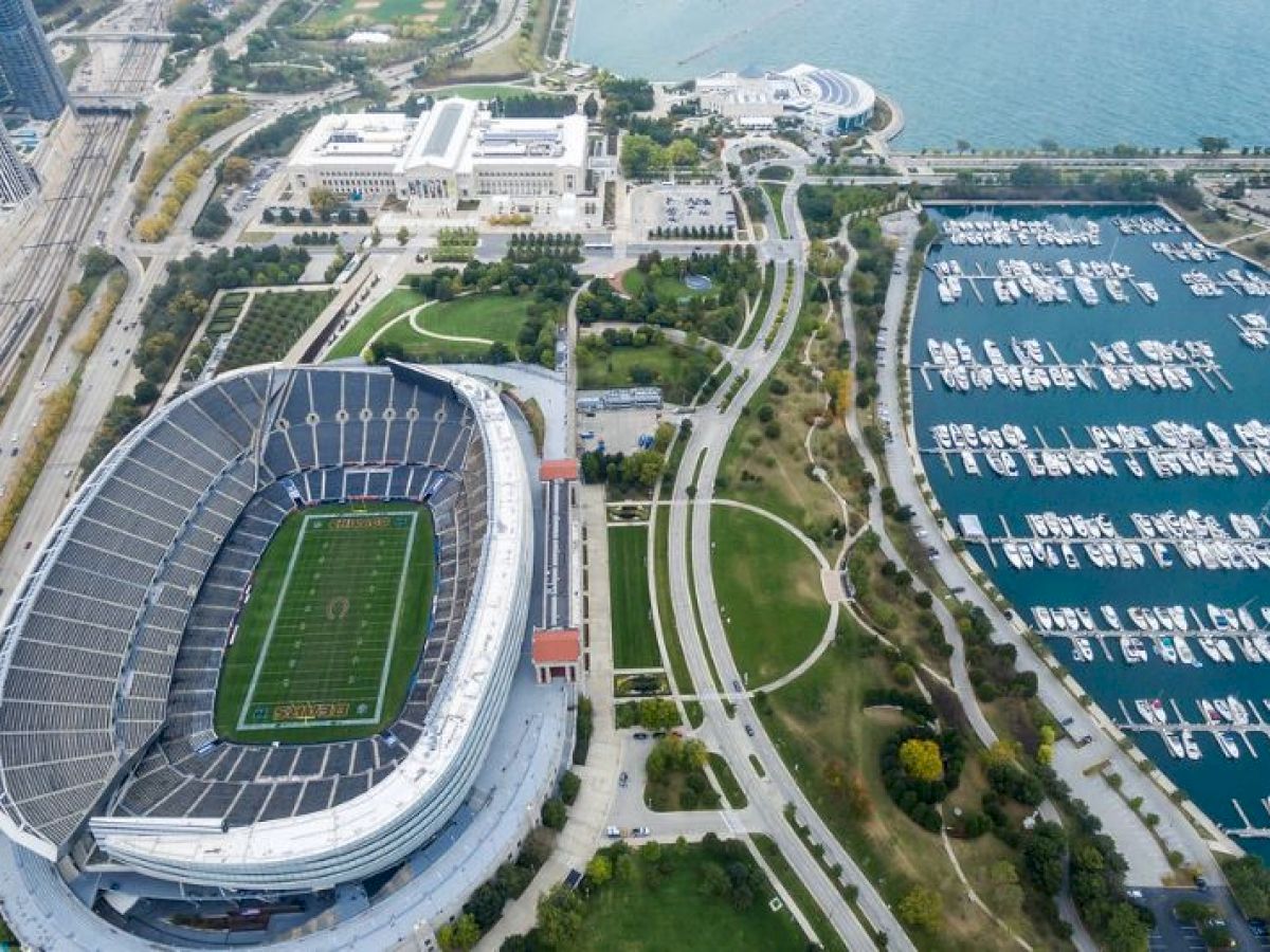 overhead view of chicago bears stadium